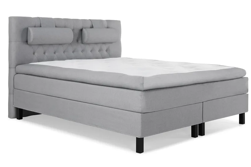 Lucky Komplett Sängpaket 180x200 Polyeter Diamant Sänggavel - Grå - Möbler - Säng - Kontinentalsäng