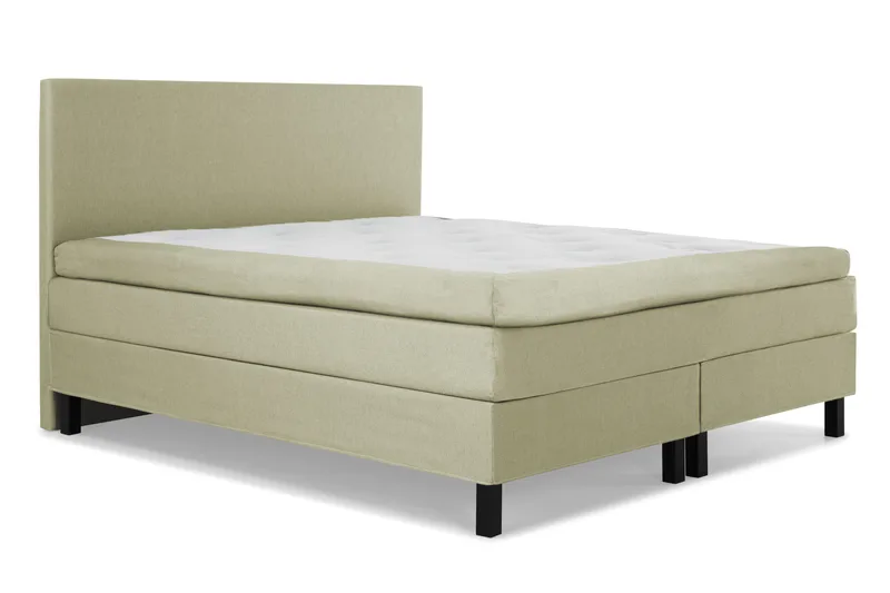 Lucky Komplett Sängpaket 180x200 Polyeter Slät Sänggavel - Grön - Möbler - Säng - Kontinentalsäng