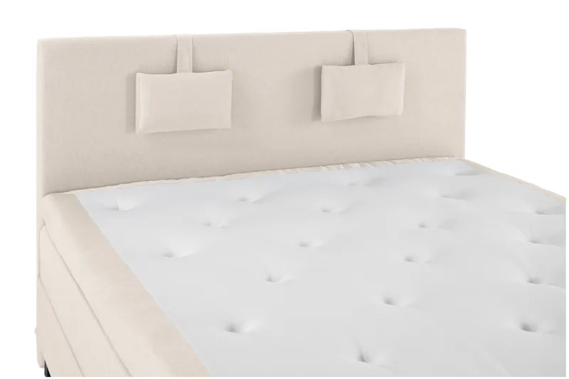 Lucky Komplett Sängpaket 180x200 Polyeter Slät Sänggavel - Nackkudde Liten Beige - Möbler - Säng - Kontinentalsäng