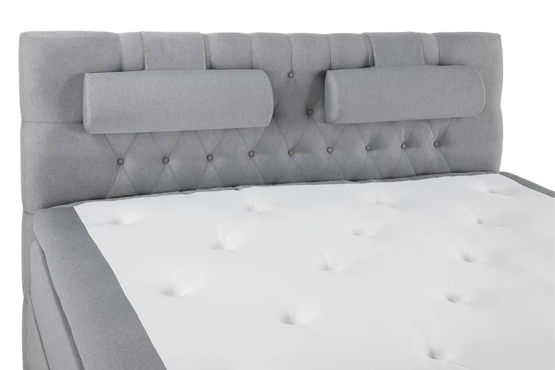 Lucky Komplett Sängpaket 180x200 Polyeter Diamant Sänggavel - Grå - Möbler - Säng - Kontinentalsäng