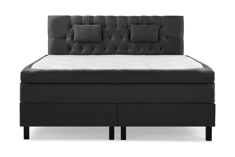 Lucky Komplett Sängpaket Kontinentalsäng med Sänggavel 180x200 cm - Svart / Grå - Möbler - Säng - Komplett sängpaket
