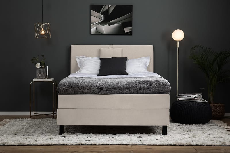 Lucky Kontinentalsäng 120x200 cm - Beige - Möbler - Säng - Komplett sängpaket