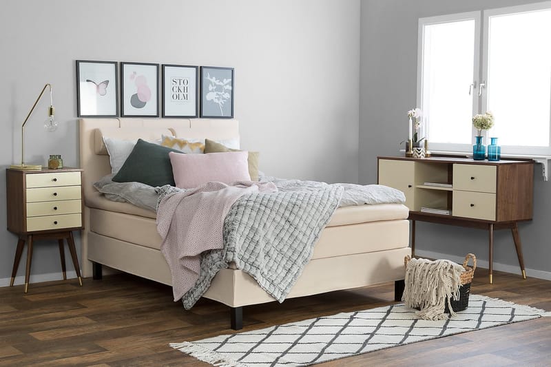 Lucky Kontinentalsäng 120x200 cm - Beige - Möbler - Säng - Komplett sängpaket
