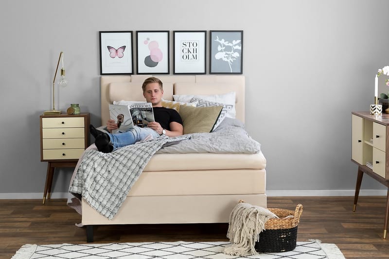 Lucky Kontinentalsäng 120x200 cm - Beige - Möbler - Säng - Komplett sängpaket