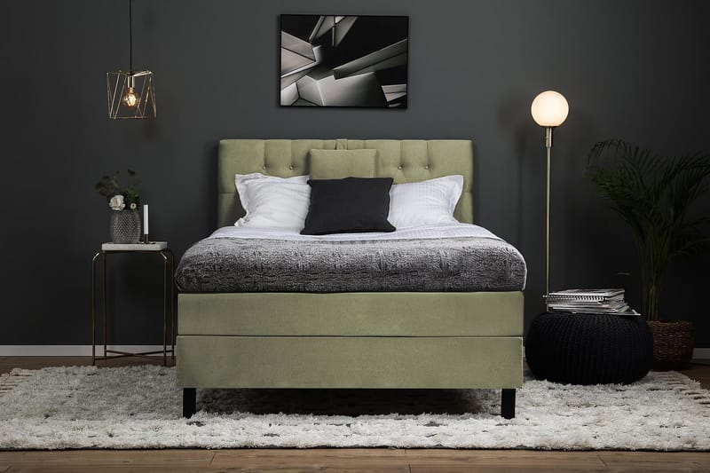 Lucky Kontinentalsäng 120x200Memorymadrass  Grön - Grön - Möbler - Säng - Kontinentalsäng