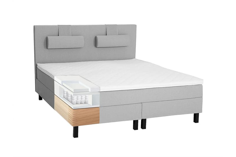 Lucky Kontinentalsäng 140x200 cm - Mellangrå - Komplett sängpaket - Kontinentalsäng - Dubbelsäng
