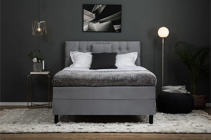 Lucky Kontinentalsäng 140x200 cm - Mellangrå - Möbler - Säng - Kontinentalsäng