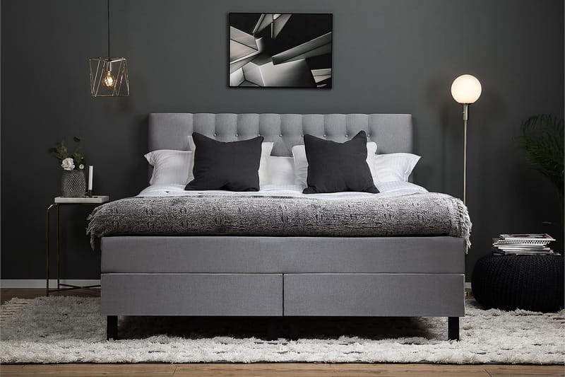 Lucky Kontinentalsäng 160x200 cm - Mellangrå - Möbler - Säng - Komplett sängpaket