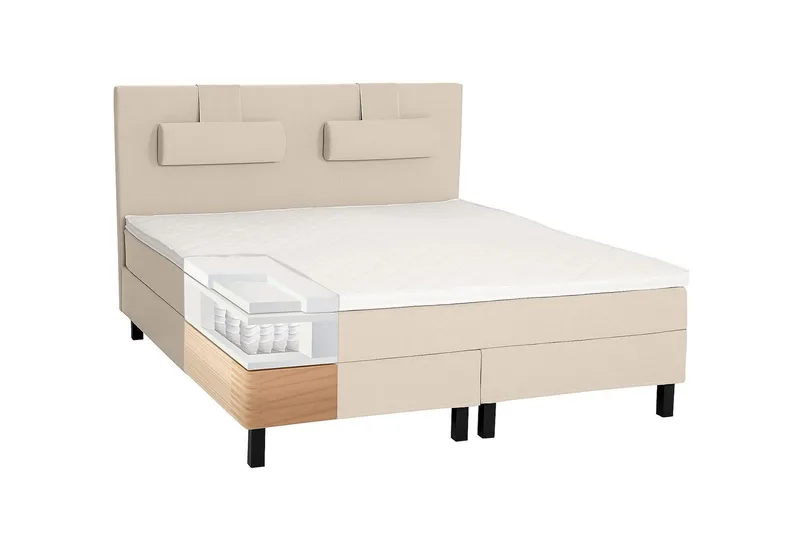 Lucky Kontinentalsäng 160x200Memorymadrass - Beige - Möbler - Säng - Kontinentalsäng