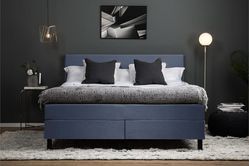 Lucky Kontinentalsäng 180x200Polyeter - Mörkblå - Möbler - Säng - Kontinentalsäng