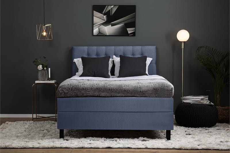 Lucky Sängpaket 120x200 Latexmadrass Diamant  Mörkblå - Mörkblå - Möbler - Säng - Komplett sängpaket