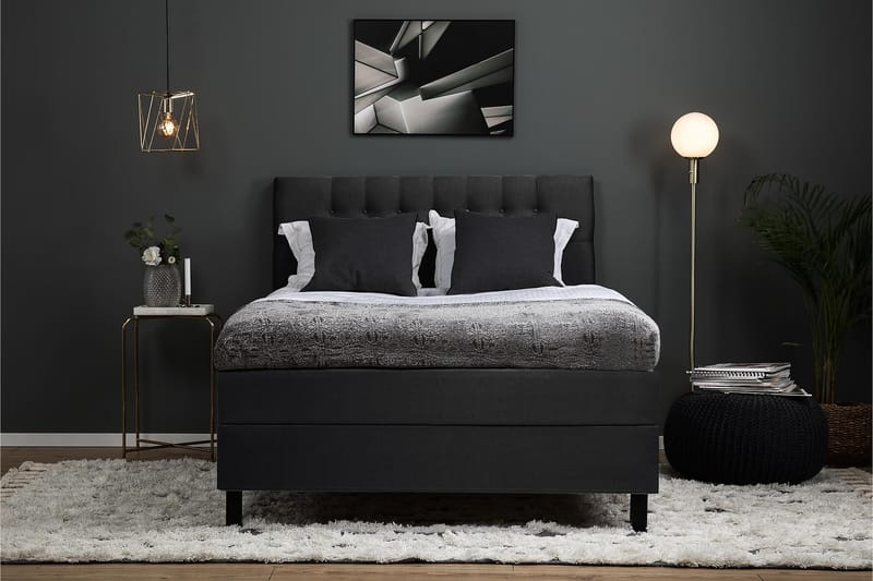 Lucky Sängpaket 120x200 Latexmadrass Diamant - Svart/Grå - M�öbler - Säng - Komplett sängpaket