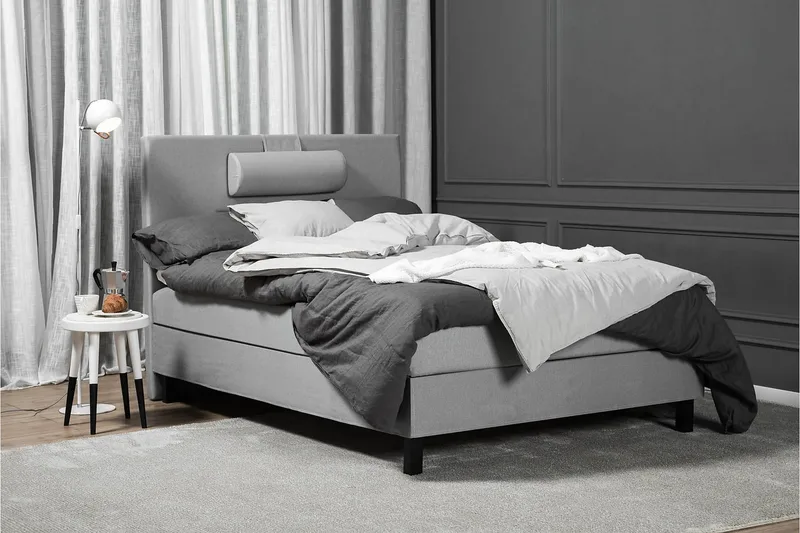 Lucky Sängpaket 120x200 Polyeter Slät - Grå - Möbler - Säng - Kontinentalsäng