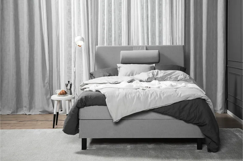 Lucky Sängpaket 120x200 Polyeter Slät - Grå - Möbler - Säng - Kontinentalsäng