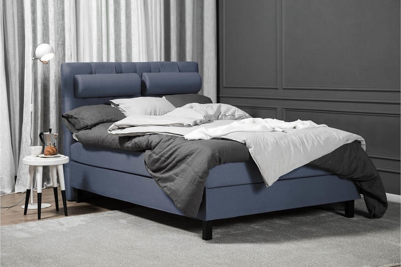 Lucky Sängpaket 140x200 SkumDiamant Sänggavel  Mörkblå - Mörkblå - Komplett sängpaket - Kontinentalsäng - Dubbelsäng