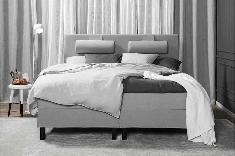 Lucky Sängpaket 150x200 SkumSlät Sänggavel - Grå - Möbler - Säng - Kontinentalsäng