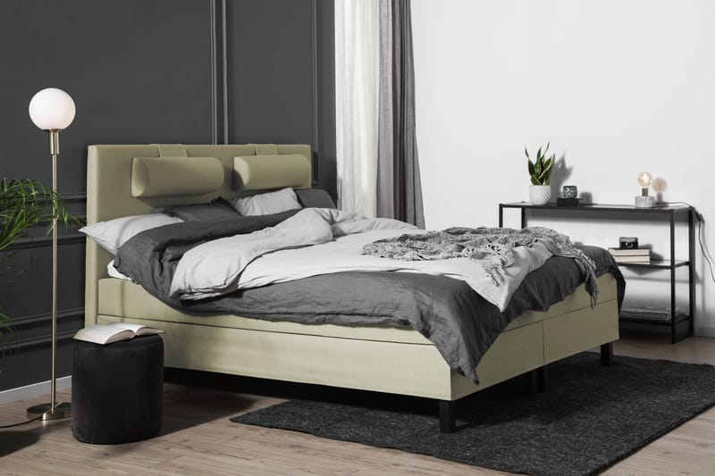 Lucky Sängpaket 150x200 SkumSlät Sänggavel Nackkudde - Nackkudde Stor Grön - Möbler - Säng - Kontinentalsäng