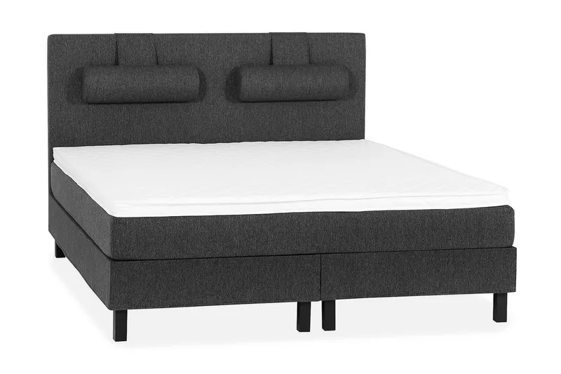 Lucky Sängpaket 150x200 SkumSlät Sänggavel Nackkudde - Nackkudde Stor Svart/Grå - Möbler - Säng - Kontinentalsäng