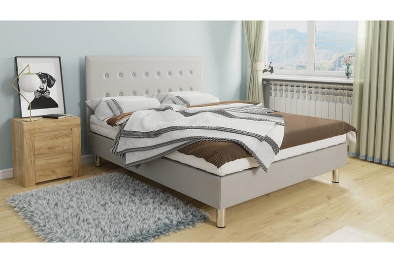 Lux Kontinentalsäng 160x204 cm - Beige - Möbler - Säng - Kontinentalsäng
