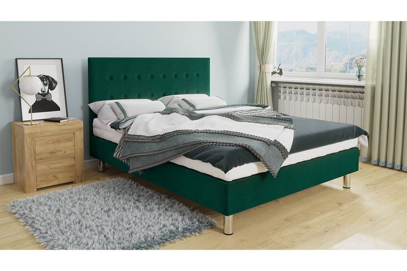 Lux Kontinentalsäng 160x204 cm  Grön  Grön - Grön - Möbler - Säng - Kontinentalsäng