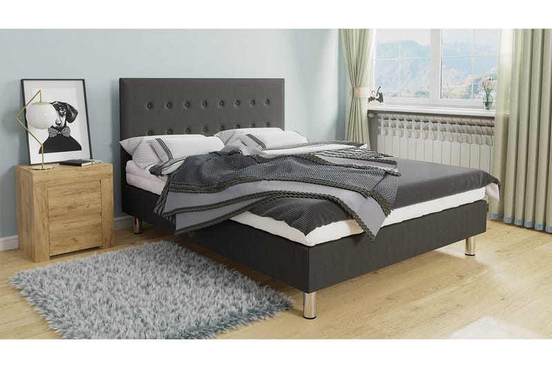 Lux Kontinentalsäng 80x204 cm - Grå - Möbler - Säng - Enkelsäng