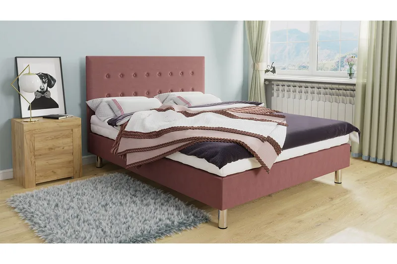 Lux Kontinentalsäng 80x204 cm - Rosa - Möbler - Säng - Kontinentalsäng