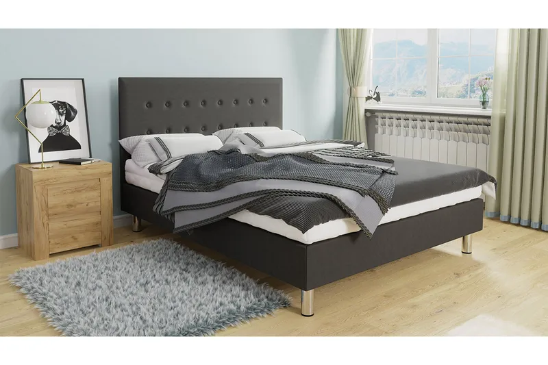 Lux Kontinentalsäng 90x204 cm - Grå - Möbler - Säng - Kontinentalsäng