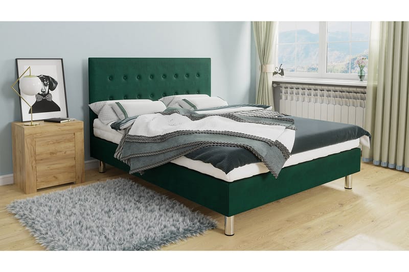 Lux Kontinentalsäng 90x204 cm - Grön - Möbler - Säng - Kontinentalsäng