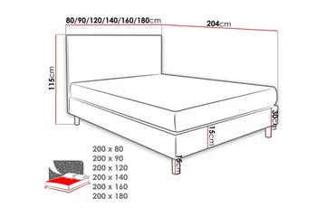 Lux Kontinentalsäng 90x204 cm - Grön - Möbler - Säng - Kontinentalsäng
