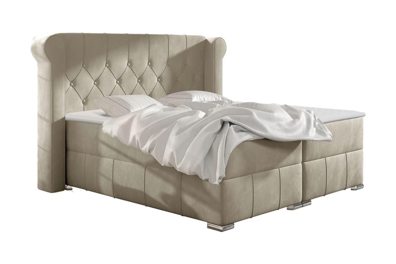 Lyckorna Kontinentalsäng 200x200 cm, Beige