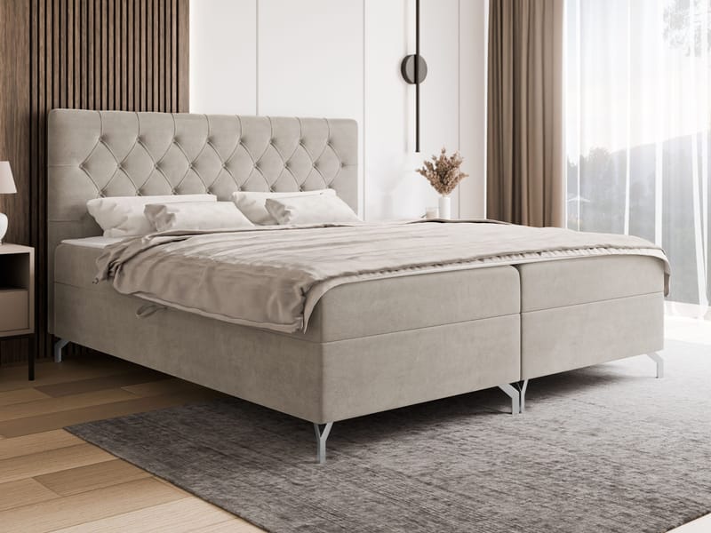 Mavik Sängpaket Kontinentalsäng med förvaring 120x200 cm - beige - Möbler - Säng - Kontinentalsäng