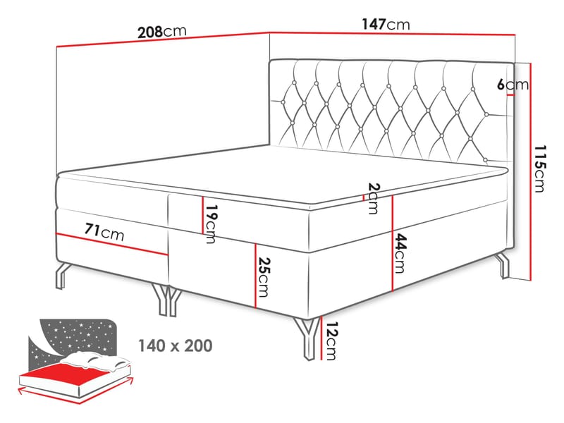Mavik Sängpaket Kontinentalsäng med förvaring 140x200 cm - grön - Möbler - Säng - Kontinentalsäng