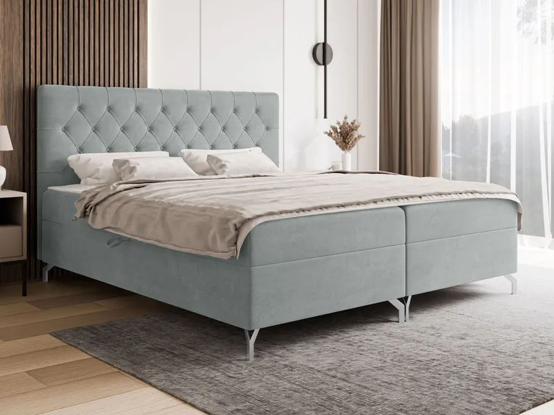 Mavik Sängpaket Kontinentalsäng med förvaring 160x200 cm - grå - Möbler - Säng - Kontinentalsäng