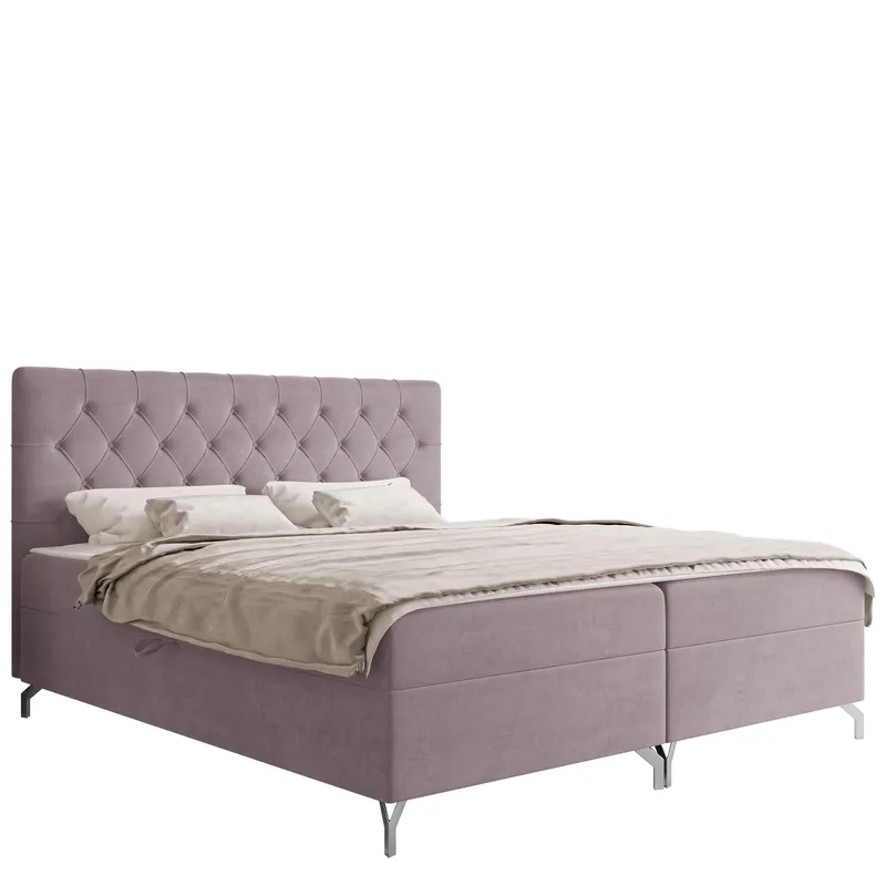 Mavik Sängpaket Kontinentalsäng med förvaring 200x200 cm, rosa