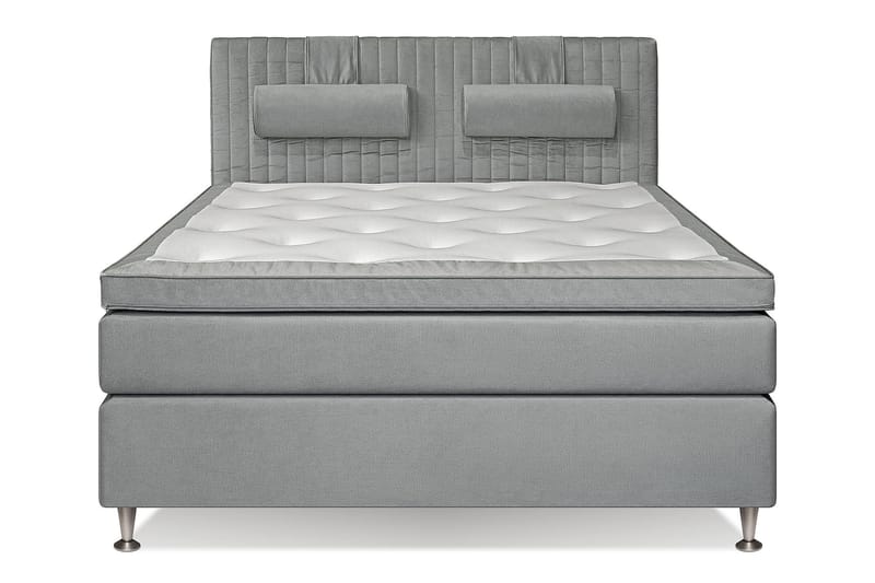 MEGA Kontinentalsäng 160x200 cm - Ljusgrå - Komplett sängpaket
