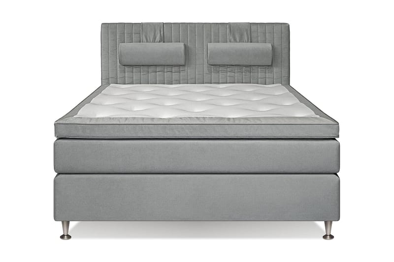 MEGA Kontinentalsäng 180x200 cm - Ljusgrå - Komplett sängpaket