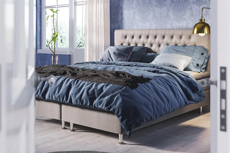 Meja Kontinentalsäng 120x200 - Ljusgrå - Möbler - Säng - Kontinentalsäng