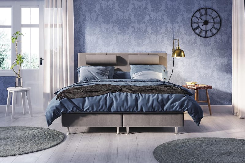 Meja Kontinentalsäng 160x200 - Ljusgrå - Möbler - Säng - Komplett sängpaket