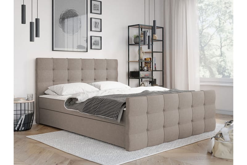 Milano Kontinentalsäng 160x210 cm - Beige - Kontinentalsäng