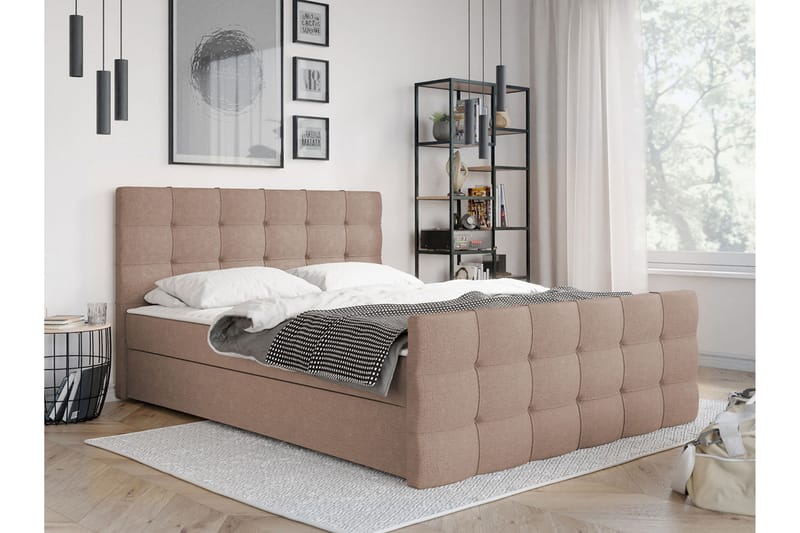 Milano Kontinentalsäng 160x210 cm - Rosa|Beige - Kontinentalsäng