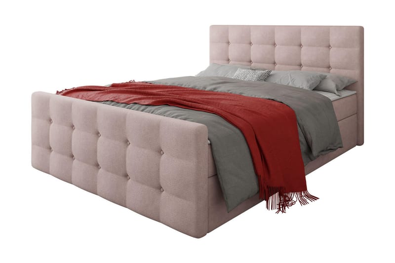 Milano Kontinentalsäng 180x200 cm med Sänggavel - Rosa - Möbler - Säng - Kontinentalsäng