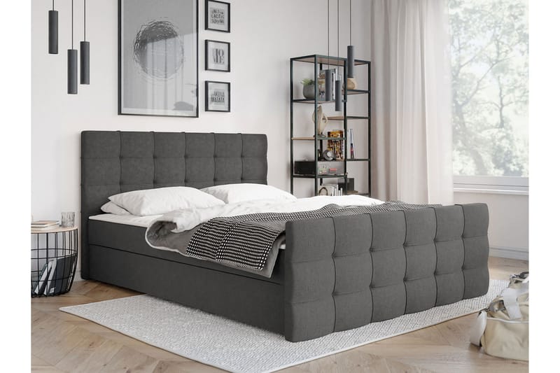 Milano Kontinentalsäng 180x210 cm  Mörkgrå - Mörkgrå - Möbler - Säng - Kontinentalsäng