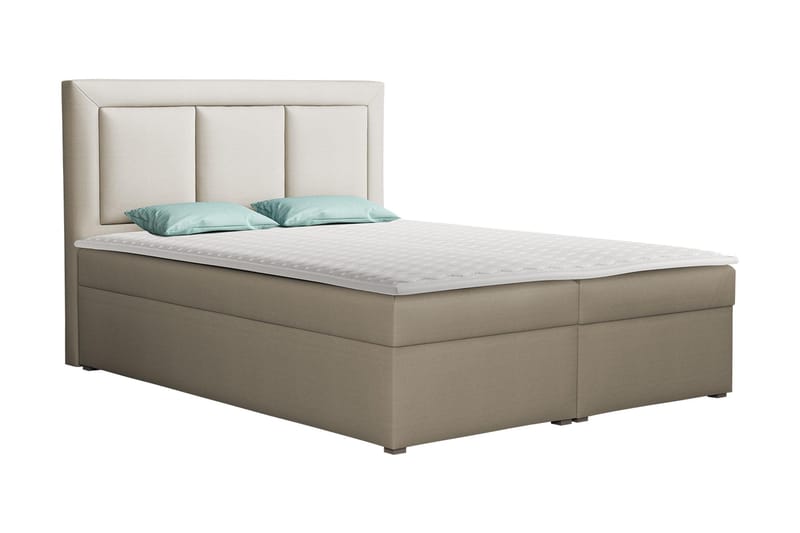 Moden Kontinentalsäng 140x215cm LED-belysning, Beige