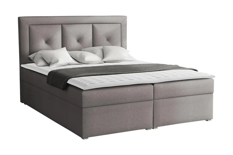 Moden Kontinentalsäng 140x215cm LED-belysning - Grå - Möbler - Säng - Kontinentalsäng