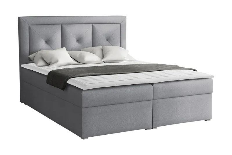 Moden Kontinentalsäng 140x215cm LED-belysning - Grå - Möbler - Säng - Kontinentalsäng