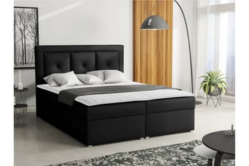 Moden Kontinentalsäng 160x215cm LED-belysning - Svart - Möbler - Säng - Kontinentalsäng