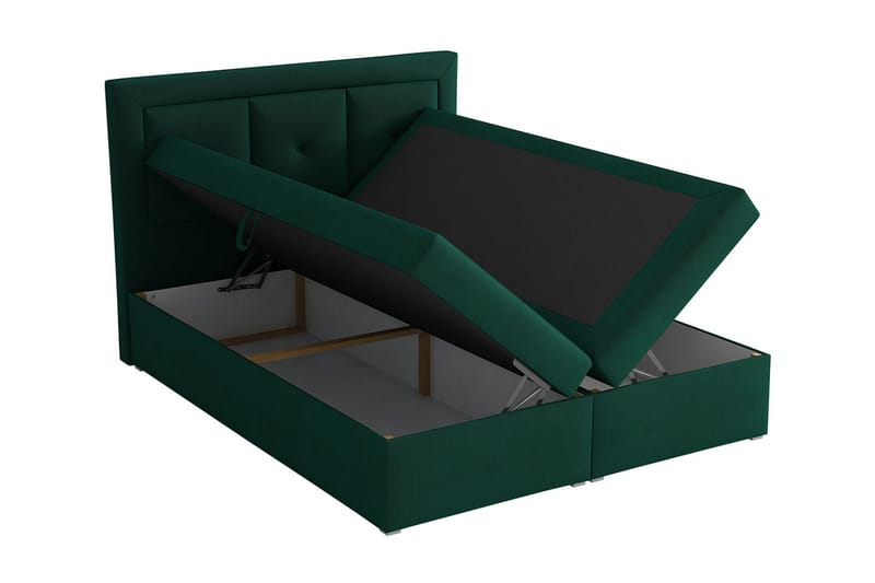 Moden Kontinentalsäng 180x215cm LED-belysning - Grön - Möbler - Säng - Kontinentalsäng