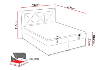 Moden Kontinentalsäng 180x215cm LED-belysning - Grön - Möbler - Säng - Kontinentalsäng