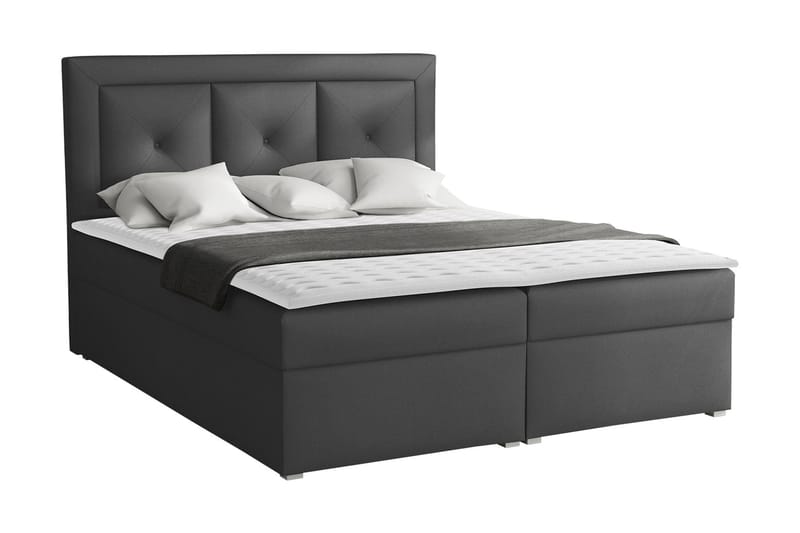 Moden Kontinentalsäng 180x215cm LED-belysning - Svart - Möbler - Säng - Kontinentalsäng