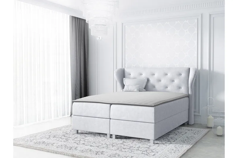 Naurstad Kontinentalsäng 180x200 cm - Ljusgrå - Möbler - Säng - Kontinentalsäng